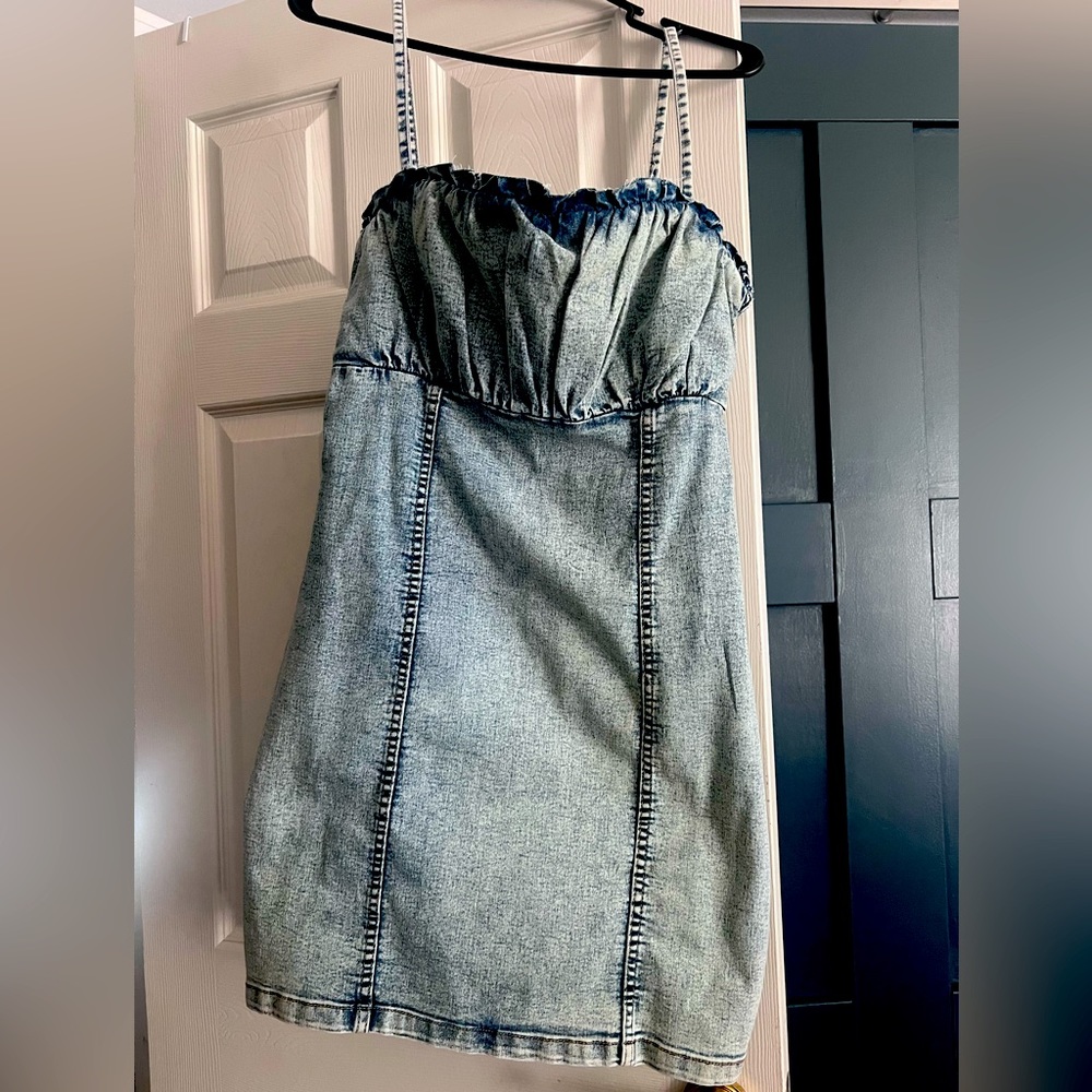 BNWT H&M large stonewashed denim bodycon dress
